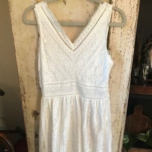 White Lace Altar'd State Sleeveless Mini Dress